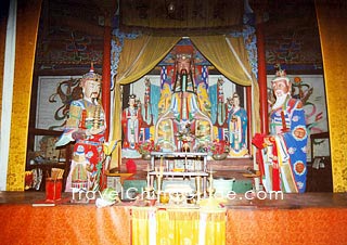 Statues of Jade Emperor, Heavenly King Li and Lord Lao Zi in Taoism